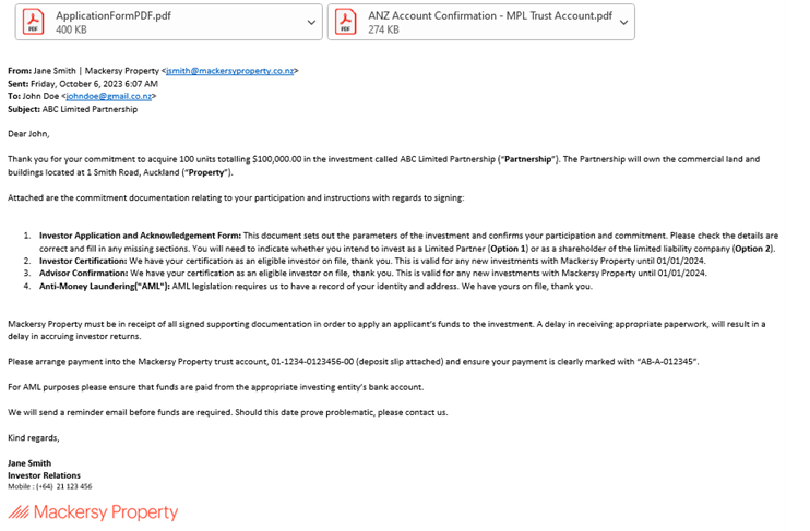 MP email example