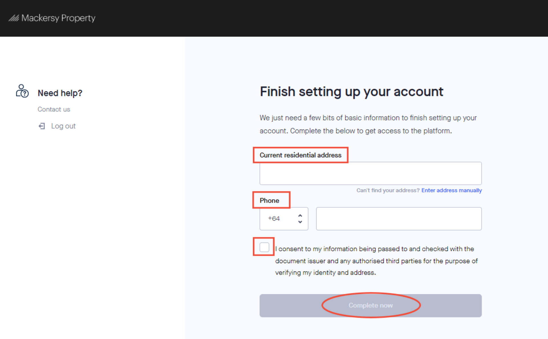 Finish setting up your account 1 Box